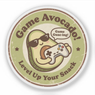 Game Avocado! Level Up Your Snack Sticker