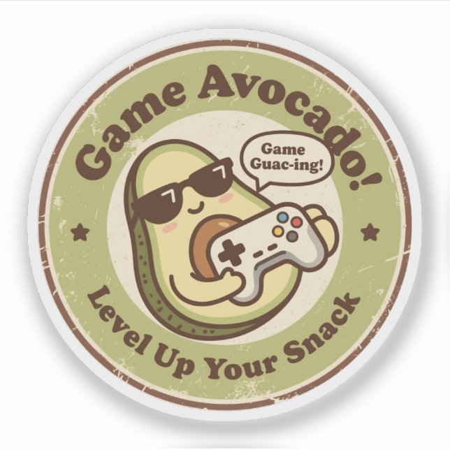 Game Avocado! Level Up Your Snack Sticker (Front)