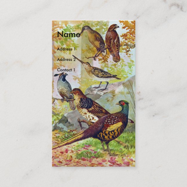 Game Birds Business Card (Front)