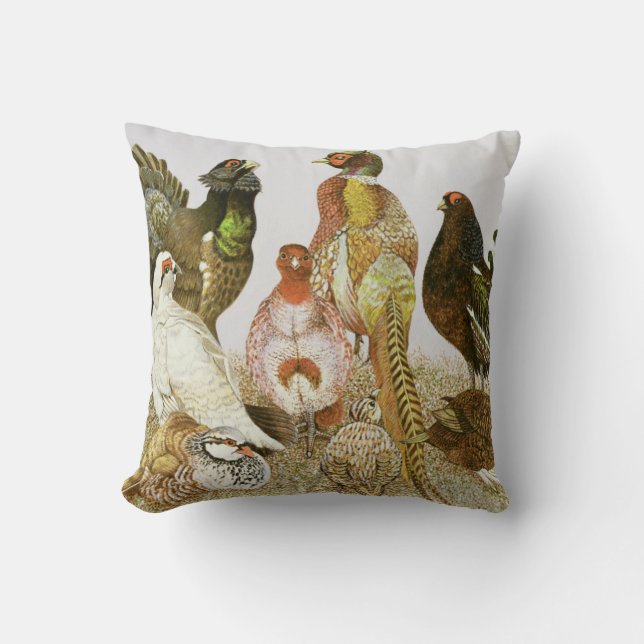 Game Birds Throw Pillow (Front)
