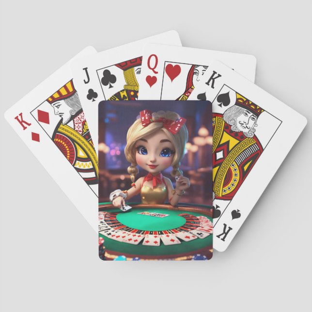 "Game Boy Casino: 3D Dice Delight" Poker Cards (Back)