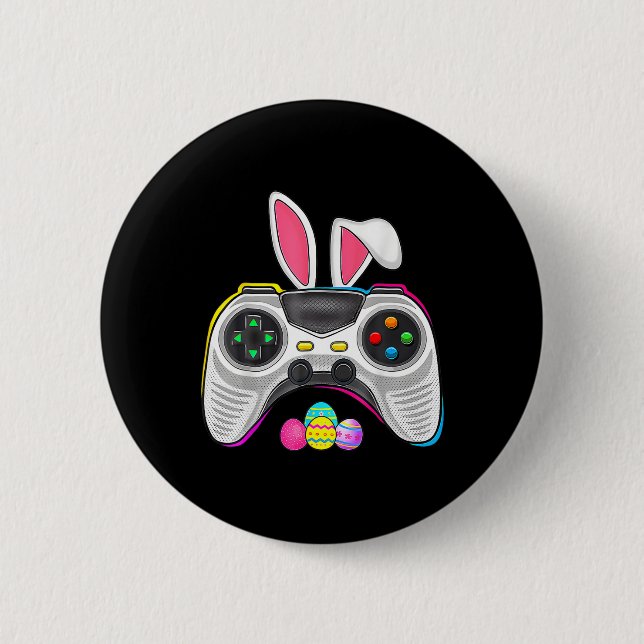 Game Bunny Eggs Costume Easter Day Boys Kids Gamin Button (Front)