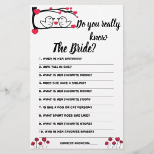 Game Card Do you really know The Bride Flyer