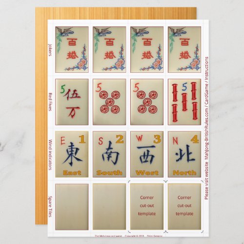 Game cards 10  for Riichi Mahjong