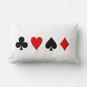 Game cards Playing cards Diamond Club Heart Spade Lumbar Pillow