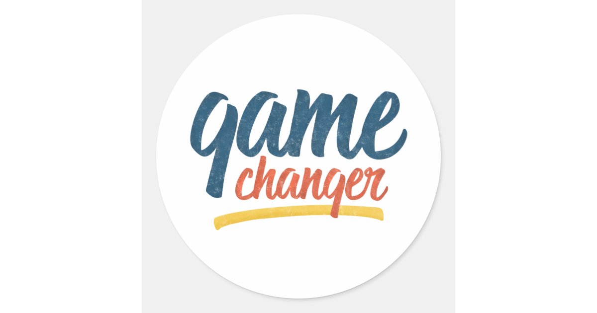 Game Changer Retro Distressed Classic Round Sticker | Zazzle