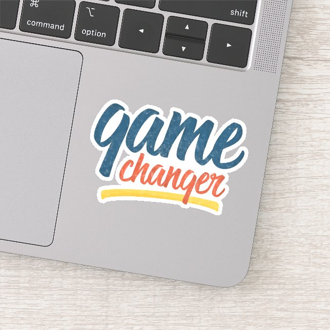Game Changer Retro Distressed Sticker (Detail)