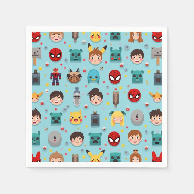 Game character, boys' party, Nevkin Napkins (Front)