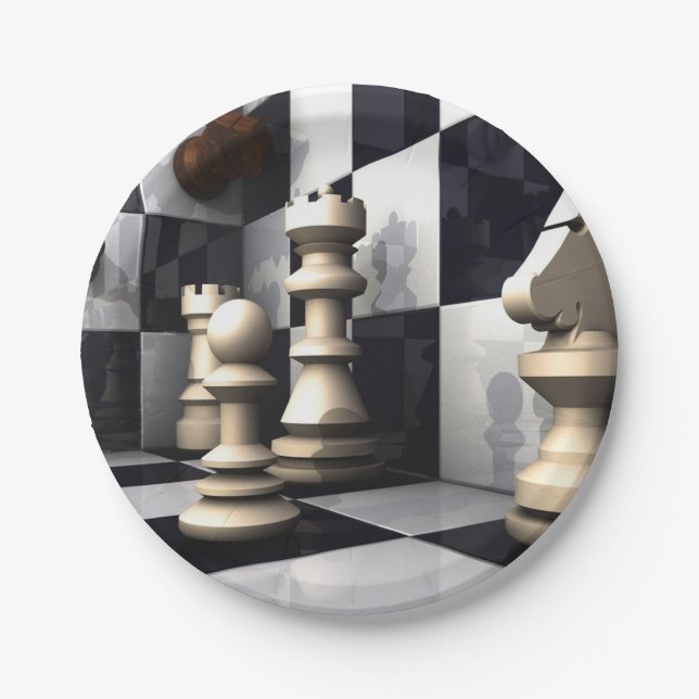 Game Chess Style Paper Plates (Front)