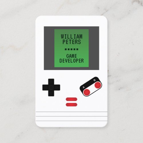Game console retro style  business card