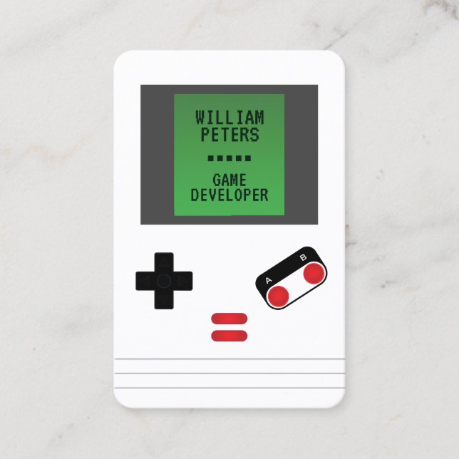 Game console retro style  business card (Front)
