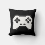 Game Controller Black White 8bit Video Game Style Throw Pillow at Zazzle