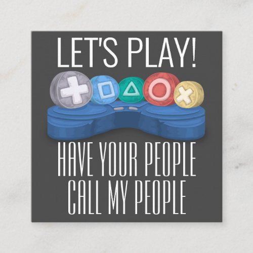 Game Controller Childs Playdate Square Business Card