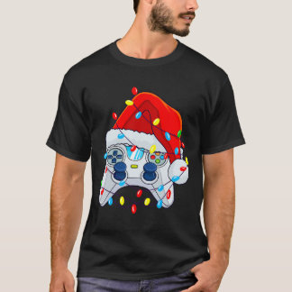 Game Controller Christmas Santa Hat Gamer Boys 1 T-Shirt
