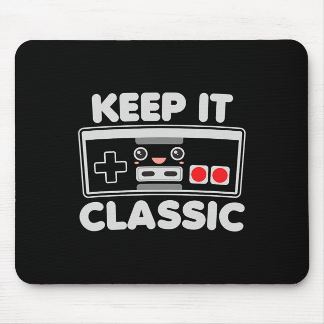 Game Controller Keep It Clic Humor 80s Retro Dark  Mouse Pad (Front)