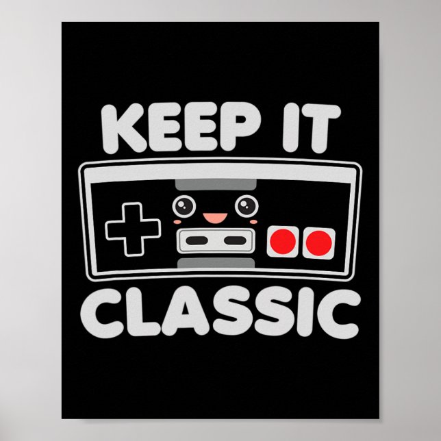 Game Controller Keep It Clic Humor 80s Retro Dark  Poster (Front)