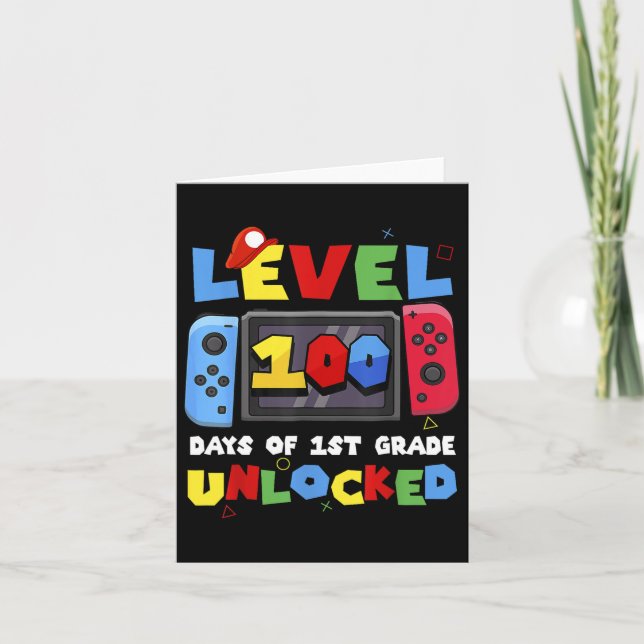 Game Controller Level 100 Days Of 1st Grade Unlock Card (Front)