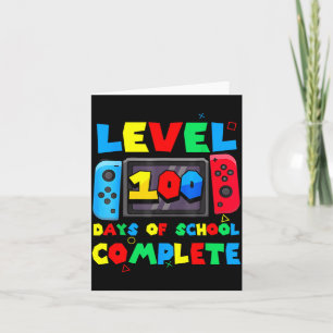 Game Controller Level 100 Days Of School Complete  Card