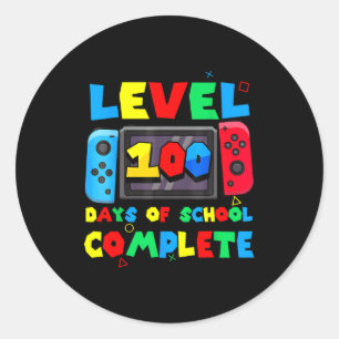 Game Controller Level 100 Days Of School Complete  Classic Round Sticker