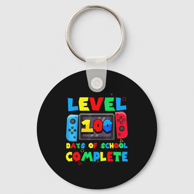 Game Controller Level 100 Days Of School Complete  Keychain (Front)