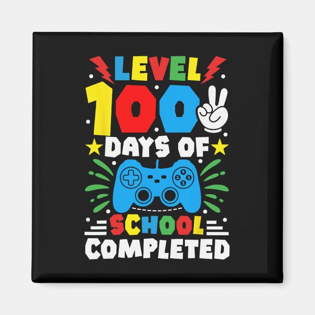 Game Controller Level 100 Days Of School Complete  Magnet (Front)