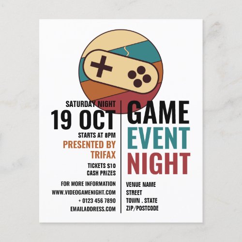 Game Controller Logo Video Gamer Event Advert Flyer