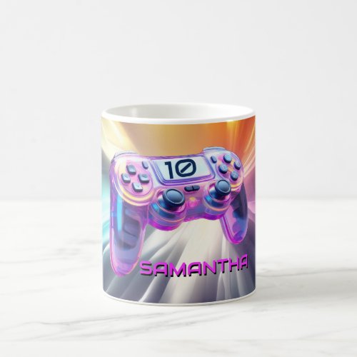 Game controller realistic pink gamer girls name coffee mug