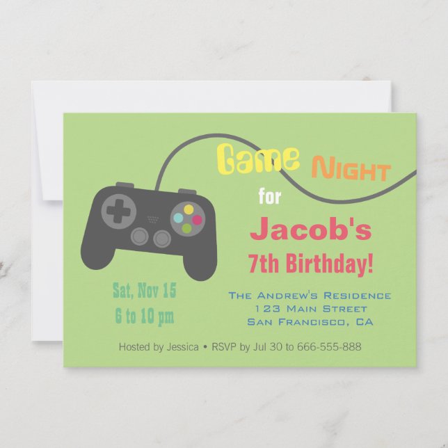 Game Controller Video Game Night Party Invitation (Front)