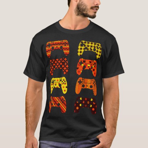 Game Controllers Pattern Thanksgiving Funny Boys G T_Shirt