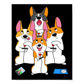 Game Corgi Video Game Graphic Gamer Meme Gaming  Poster