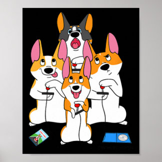 Game Corgi Video Game Graphic Gamer Meme Gaming Poster