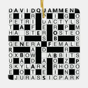 game crossword WHITE AND BLACK Ceramic Ornament
