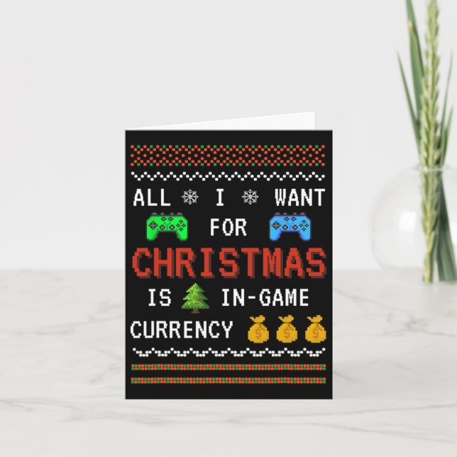 Game Currency Christmas Holiday Video Game Adult Y Card (Front)