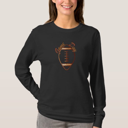 Game Day American Football Family Cool Vintage Gri T_Shirt