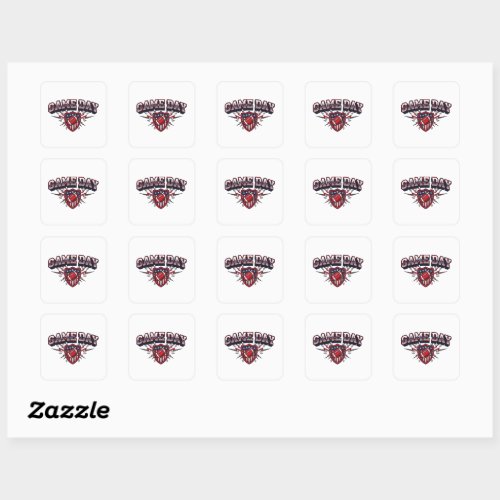 Game Day American Football Patriotic Shield Sports Square Sticker