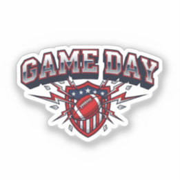 Game Day American Football Patriotic Shield Sports Sticker