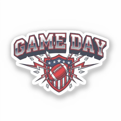 Game Day American Football Patriotic Shield Sports Sticker