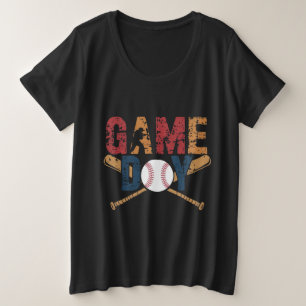 Game Day Baseball Graphic Plus Size T-Shirt