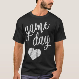 Game Day Baseball Softball Mom Heart Gift T-Shirt