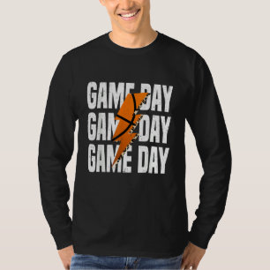 Game Day Basketball Leopard Lightning T-Shirt