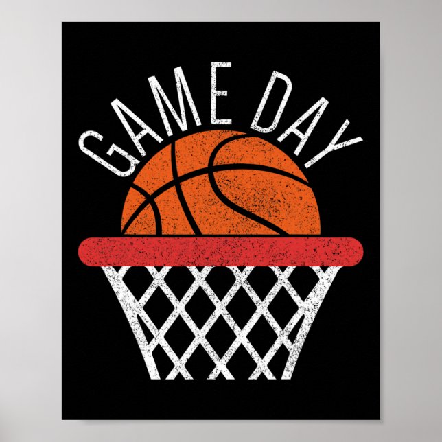 Game Day Basketball Lover Basketball Player Fun Ba Poster (Front)