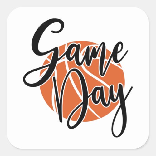 Game Day Basketball Shirt Print Square Sticker