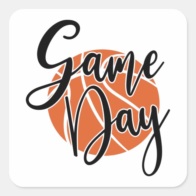Game Day Basketball Shirt Print Square Sticker (Front)