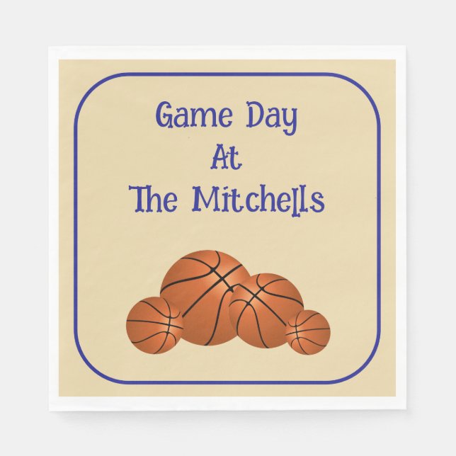 Game Day Basketball Watch Party  Napkins (Front)