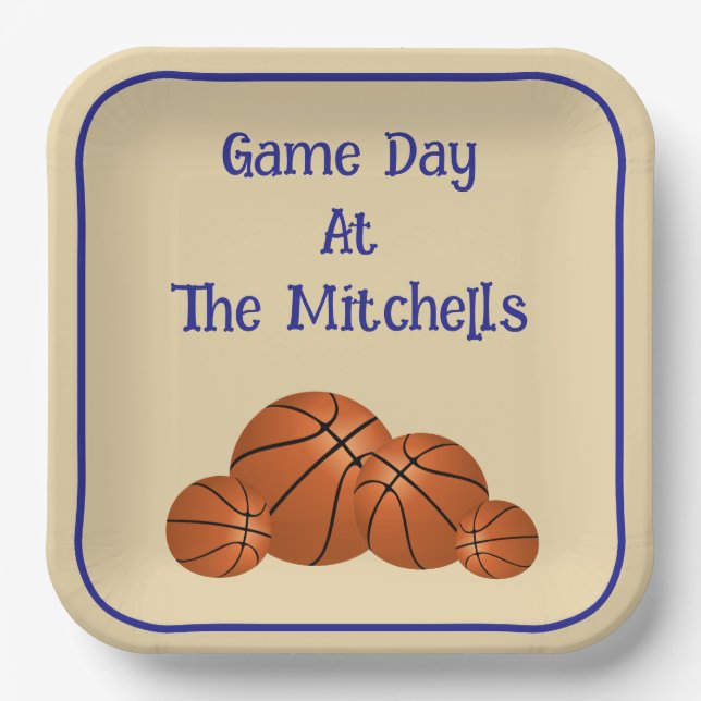 Game Day Basketball Watch Party  Paper Plates (Front)