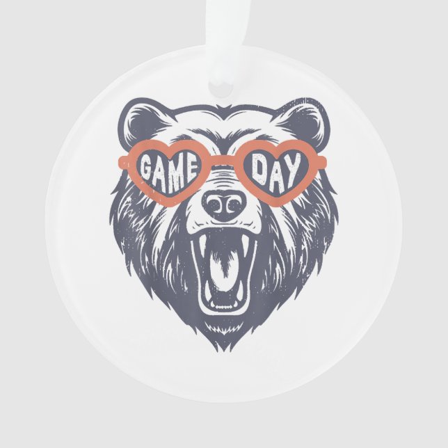 Game Day Bear  Ornament (Front)