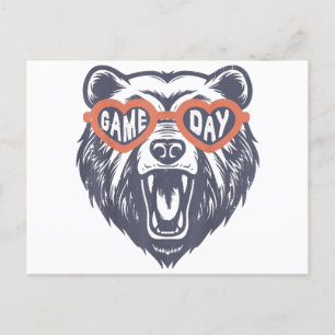 Game Day Bear  Postcard