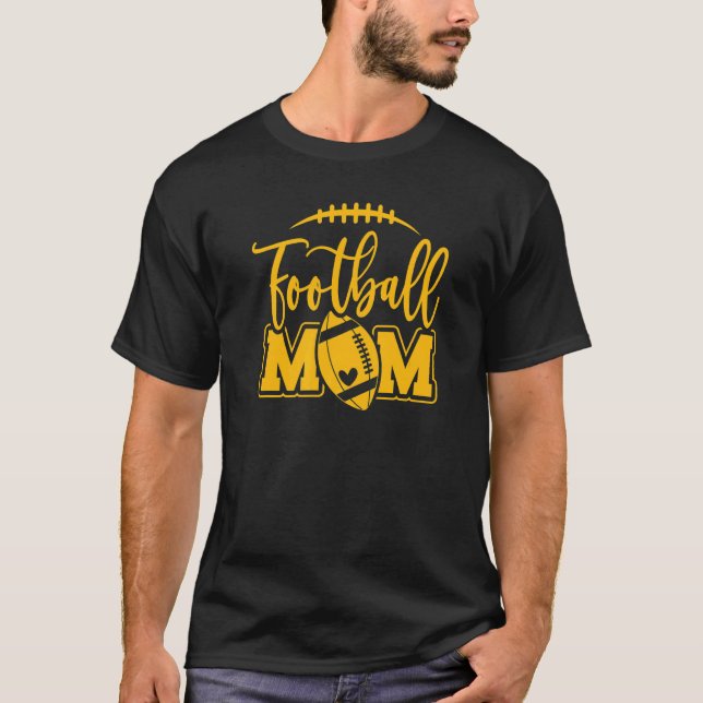 Game Day Black and Yellow High School Football Foo T-Shirt (Front)