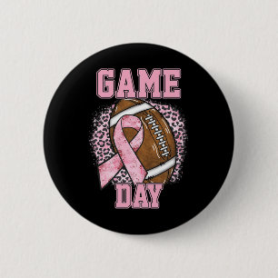 Game Day - Breast Cancer Awareness Pink Football M Button