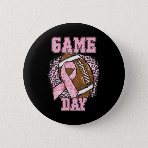Game Day _ Breast Cancer Awareness Pink Football M Button